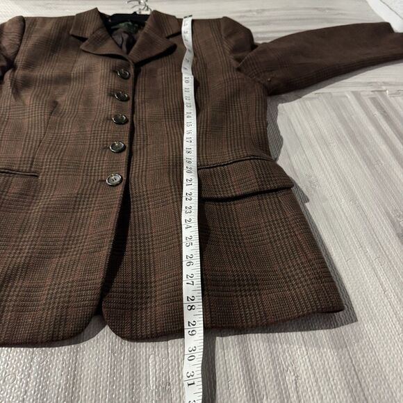 Embassy Row Vtg 100% Wool Tweed Zip Jacket Houndstooth Sz 16 Academia Old Money - Picture 6 of 8